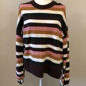 Madewell Payton Striped Cozy Yarn Sweater Size L